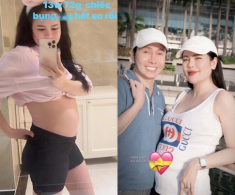 Sao Việt 24h: Phương Lê vén áo khoe bụng lùm lùm, đập tan tin đồn “đeo bầu giả”
