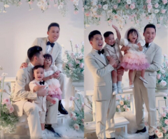 Thanh Đoàn và Hà Trí Quang chụp ảnh cưới cùng con, ước mơ cho các bé thấy ngày vui của 2 ba sắp thành hiện thực