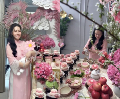 Tiệc đầy tháng con gái Nhật Kim Anh ngập tiền vàng chuẩn “sinh ra ở vạch đích”, bé Julia giống hệt mẹ trông cực yêu