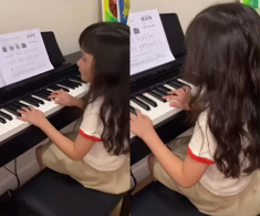Trường Giang - Nhã Phương cho con gái cưng học đàn piano, bé Thiên Ý mới 6 tuổi đã được khen đủ cả tài lẫn sắc