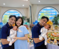 Vân Trang khoe con trai mới sinh là bản sao của ba doanh nhân, gia đình “đông quân số” có tiệc đầy tháng “độc lạ”