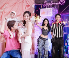 Cặp bạn thân Việt đình đám cùng yêu hồng hài nhi, mẹ 2 con dáng nuột như thiếu nữ, đeo cả “căn nhà” trên tay 
