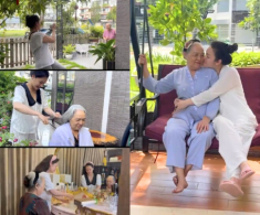 Xúc động cảnh Nhật Kim Anh bật khóc ôm chân mẹ trong dịp Vu Lan, nuôi được 2 con đều nhờ công đấng sinh thành