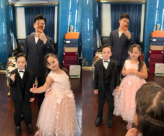 Cháu cưng Bầu Hiển như hoàng tử, công chúa đi dự sinh nhật ông nội, ái nữ Đỗ Mỹ lên sân khấu nhảy múa