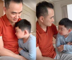 Cưng xỉu clip quý tử Chi Bảo khoanh tay “nịnh bố” để xin tiền, đưa ra nhiều “lý lẽ”, tự nhận là em bé ngoan