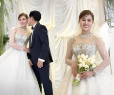 Linh Lan tổ chức đám cưới với ca sĩ Đinh Kiến Phong, con gái Vân Quang Long lung linh trong hôn lễ của mẹ