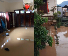 Nhà Hoa hậu Lương Thùy Linh ở Cao Bằng ngập sâu trong nước lũ, nàng hậu cùng mẹ giám đốc hoãn kế hoạch tặng quà Trung thu