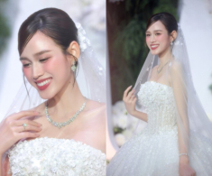 Xúc động khoảnh khắc bố ruột Đỗ Thị Hà khập khiễng dắt ái nữ lên lễ đường, trao tận tay cho con rể thiếu gia