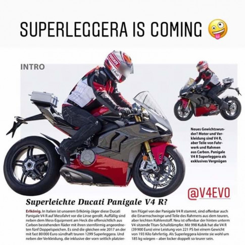 Ducati Superleggera V4 sở hữu trọng lượng nhẹ nhất với khung carbon